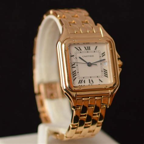 all gold cartier watch|cartier 18k gold watch price.